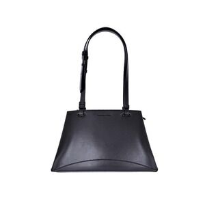 Charles & Keith Black Trapeze Tote Bag Double Handle Shoulder Purse Minimalist